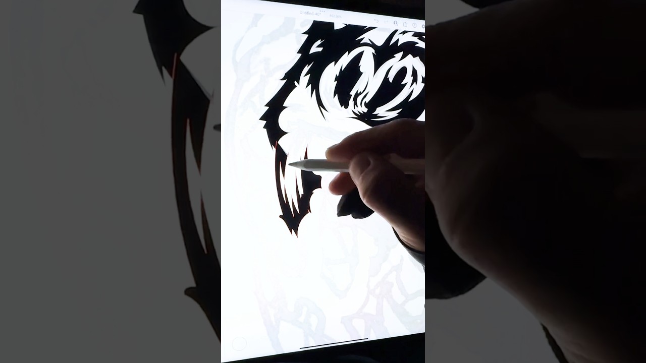 🤘🔥💨💨 Night time line work. Drawing graphics on the iPad, #vector #vectorart #digitalart #art