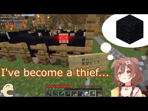 VTuberSubs - Korone steals from Haachama, feels bad about it【Hololive/Eng Sub】【Minecraft】