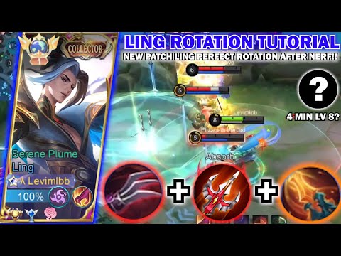 LING SUPER AGGRESSIVE ROTATION + ON POINT COMBO!! | LING NO CUT ROTATION TUTORIAL AFTER NERF!!