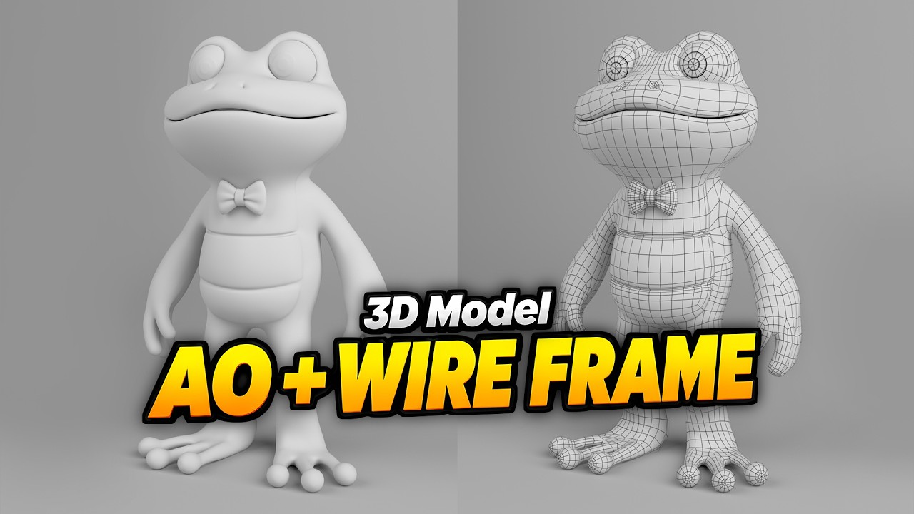 Cute Frog Cartoon Character 3D Model