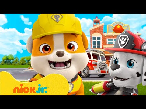 Capa de Rubble e Sua Turma | Os Melhores Momentos de Construção de Rubble! Marshall e Mix 2 Horas | Nick Jr.