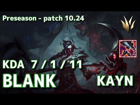 【韓国サーバー/GM】FA Blank ケイン(Kayn) VS グレイブス(Graves) JG - Patch10.24 KR Ranked【LoL】