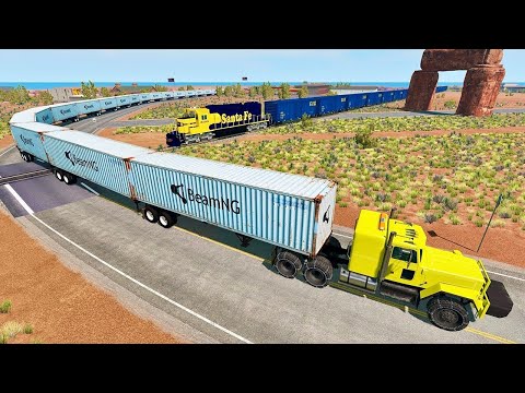 Train Accidents | Train vs Truck | BeamNG.Drive
