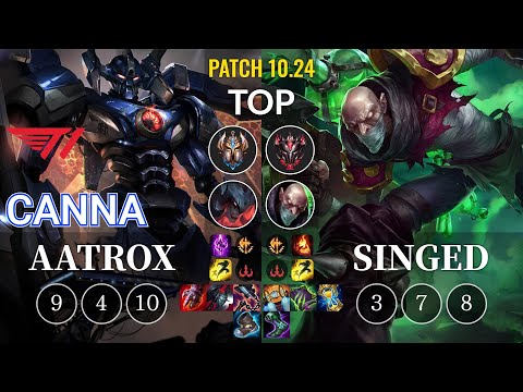 T1 Canna Aatrox vs Singed Top - KR Patch 10.24