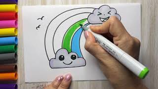 How to draw a cute Rainbow