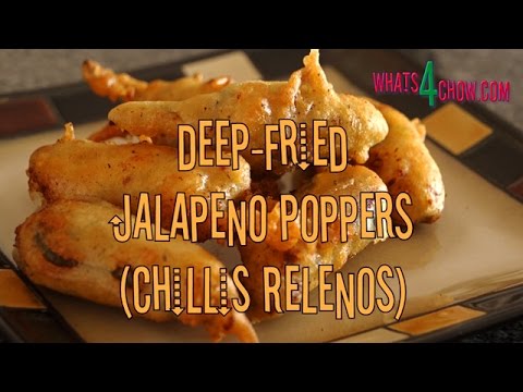 Deep-Fried Jalapeño Chilli Poppers - Chillies Rellenos. Stuffed Jalapeños Deep Fried in Batter.