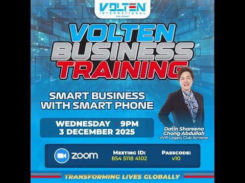 VOLTEN BUSINESS TRAINING : SMART  BUSINESS WITH SMART PHONE BY DATIN SHAREENA CHONG ABDULLAH