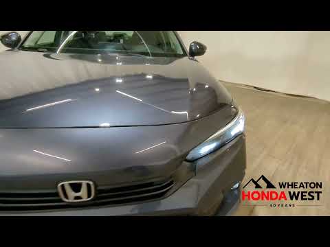 2022 Honda Civic Sedan Touring CVT Sedan in Gray for sale at Wheaton Honda West in Calgary, AB