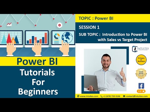 Power BI Tutorials For Beginners ( PBI Session 1 - Intro to Power BI with Sales vs Target Project)