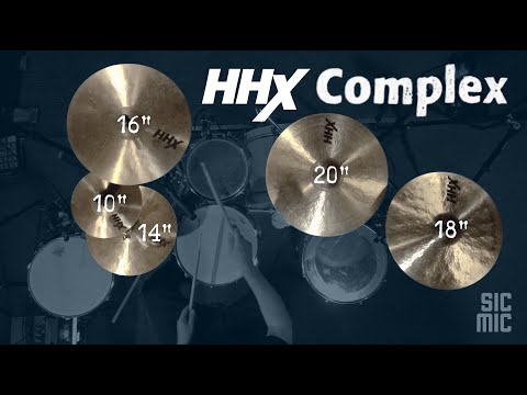 Sabian HHX Complex Cymbals Set 20" Medium Ride; 14" Medium Hi Hats; 16" & 18" Thin Crash; 10" Splash
