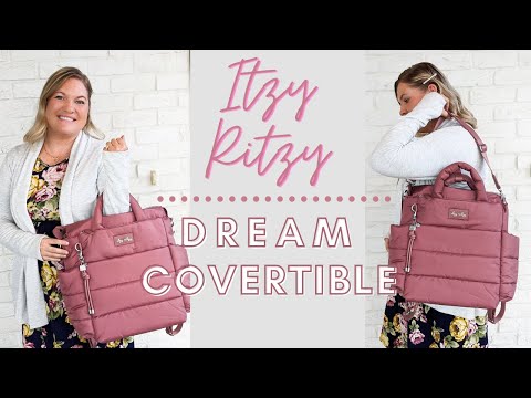 Itzy Ritzy Mini Diaper Bag Backpack – Chic, Compact Mini Plus Backpack with Changing Pad, 10 Pockets (6 Internal, 4 External), Grab-Top Handle & Rubber Feet (Milk & Honey) video review thumbnail