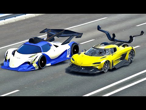 Koenigsegg Tornado Concept vs Devel Sixteen GTR - Drag Race 20 KM