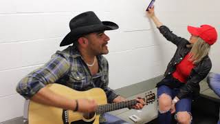 Shane Yellow Bird with Harry Startup rehearsing before the Sausage Cook Off Concert