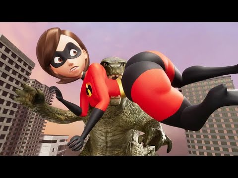 Elastigirl VS Godzilla (Elastigirl Wins - THE INCREDIBLES