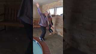 Daughter and father wedding dance lesson
