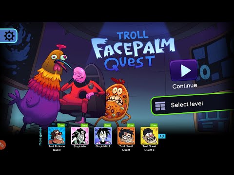 Troll Facepalm Quest - All Levels Gameplay 1-14 + secret level