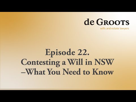 Watch — Contesting a will in NSW, what you need to know — Australian estate lawyer