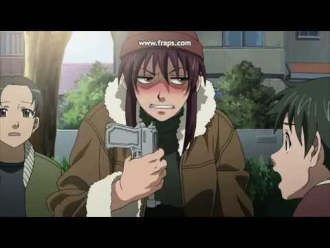 Black Lagoon Revy Threatens Rock for Embarrassing her.