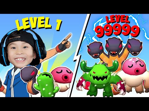Evolving Monsters to MAX LEVEL in Monster Squad Rush!
