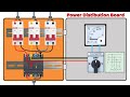 Three Phase To Single Phase Power Distribution Board Connection With Voltmeter And Selector Switch