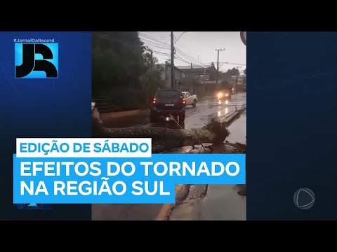 Tornado e ventos fortes causam destruição no Rio Grande do Sul e Santa Catarina