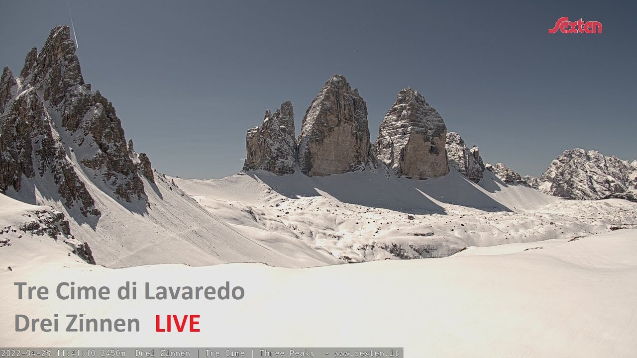Live webcam view of Picos Tre Cime di Lavaredo, Dolomitas