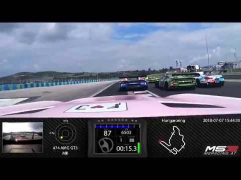 GT3 Hungaroring GT Open Hungaro 2018, Start Onboard Mercedes AMG GT3, Martin Konrad