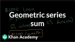 Geometric series sum to figure out mortgage payments
