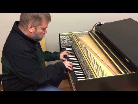 Callen Clarke trying out OCU harpsichord