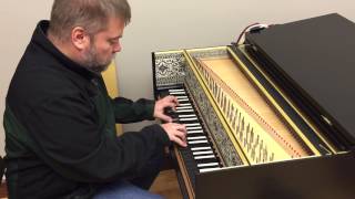 Callen Clarke trying out OCU harpsichord