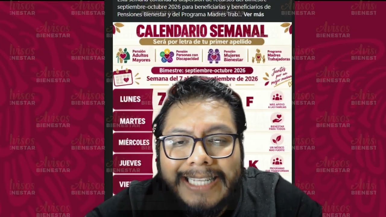 ¡PAGO DE LA PENSIÓN BIENESTAR! del 7 al 11 sept-oct pension bienestar adulto mayor y mujer bienestar