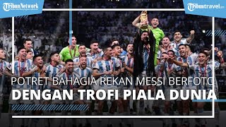 Lionel Messi Cs Pulang Kampung, Bagikan Foto Pegang Trofi Piala Dunia 2022 di Pesawat