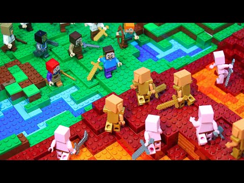 LEGO War: Ways to end Overworld Vs Nether  | Lego Minecraft Animation BRICKMINE