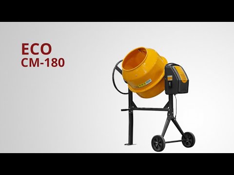 фото бетоносмеситель eco cm-180 (180/131 л, 900 вт, 48,4 кг) эко еко бетономешалка миксер строительный  0
