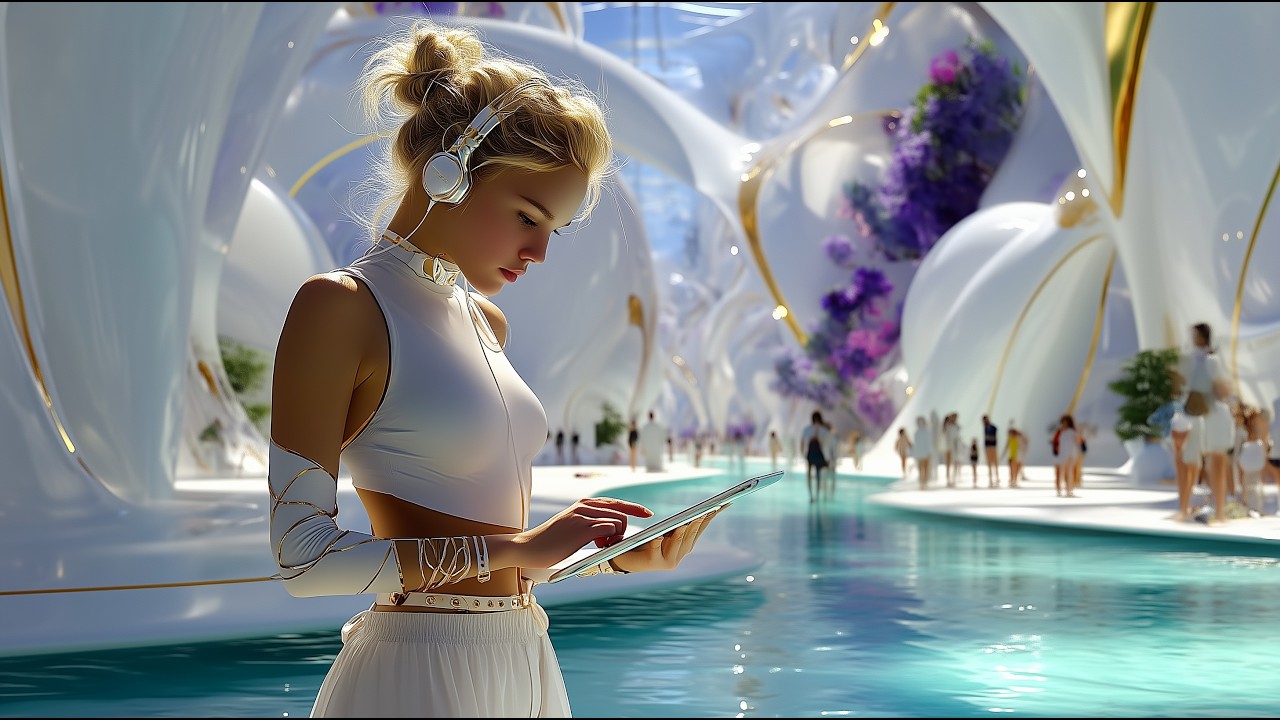 Life Beyond Earth Year 3200: Futuristic Space City, Skyports & Silent Flying Ships (4K)