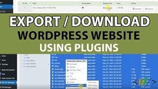 How to Export Wordpress Website with File Manager and Database plugin