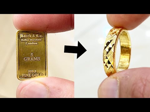 Making a Ring from a Gold Bar | Jewelry Making | Ring Making | How it's Made | Hand made Ring| 4K