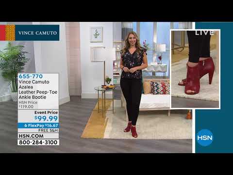 Vince Camuto Azalea Leather PeepToe Ankle Bootie