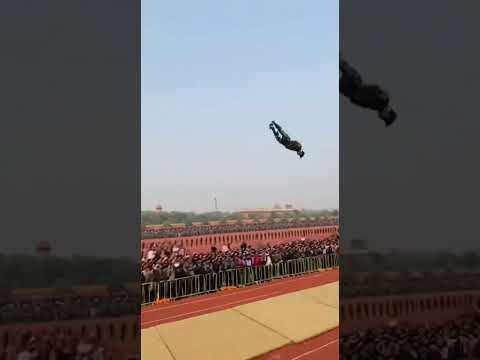 Indians' Jaw-Dropping Stunt! Flawless High Jump + Flip in One Go, So Awesome! #army #automobile