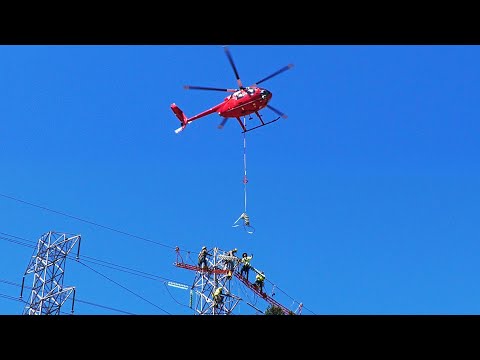 SUPER IMPRESSIVE PILOTS | Helicopter Power Line Work