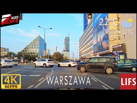4k POLAND 🚗 #DRIVE 🍃 ~ WARSAW ~ 💳 CENTRUM 💎 ~ 60fps #PrzezPolskę
