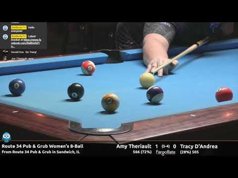 Amy Theriault vs Tracy D'Andrea - Women's 8-Ball - Route 34 Pub and Grub