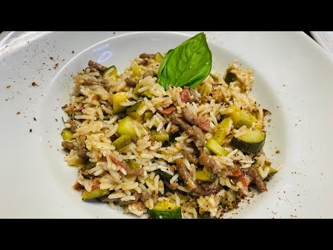 Zucchine,riso e carne, semplicità