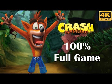 Crash Bandicoot 1 N.Sane Trilogy - Full Game 100% Longplay Walkthrough 4K 60FPS