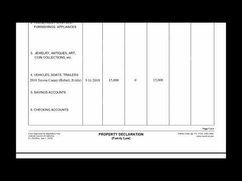 How to Complete California Divorce Form, Property Declaration, FL-160
