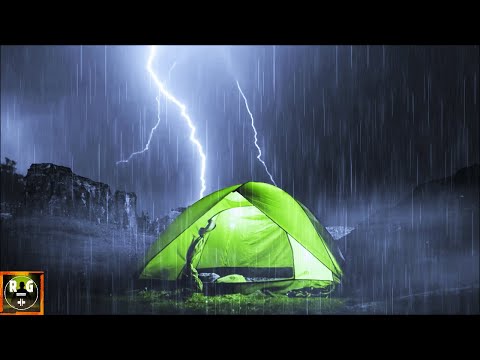 Heavy Rain On Tent and Thunderstorm Noises with Thunder and Lightning Sound Effects | 12 Hours