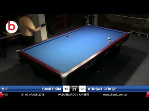 SAMİ EKİM & KÜRŞAT GÖKÇE Bilardo Maçı - KAYSERİ MASTERLAR  3 BANT TURNUVASI-1.TUR