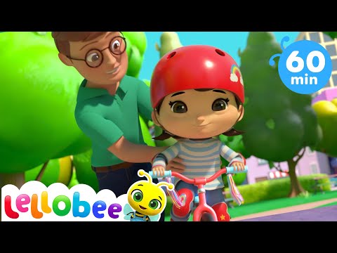 Bike Song - Learn to Cycle +More Nursery Rhymes & Kids Songs ABCs and 123s | Lellobee