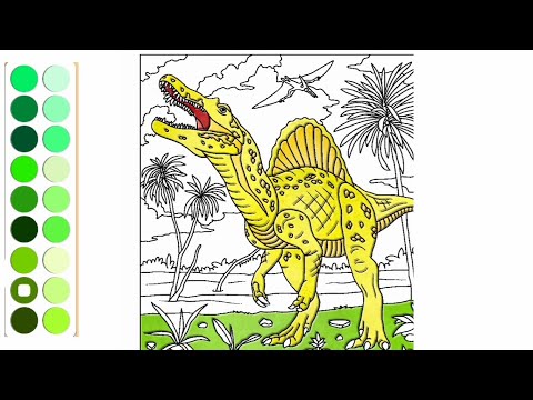 Mewarnai dinosaurus, Spinosaurus, Coloring Pages, Dinosaurus Kartun