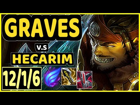 DJOKO (GRAVES) vs HECARIM - 12/1/6 KDA JUNGLE GAMEPLAY - EUW Ranked GRANDMASTER